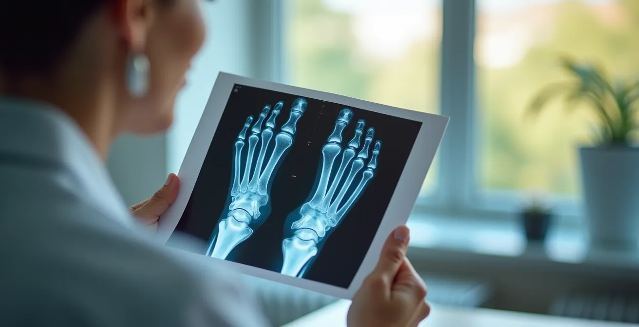 Examen médical de densité osseuse avec patient senior et professionnel de santé