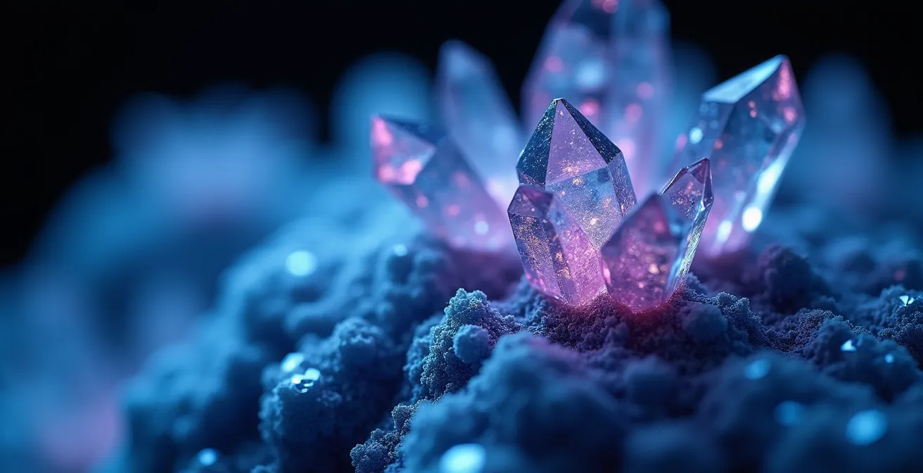 Vue macro de synapses neuronales illustrant la libération de dopamine