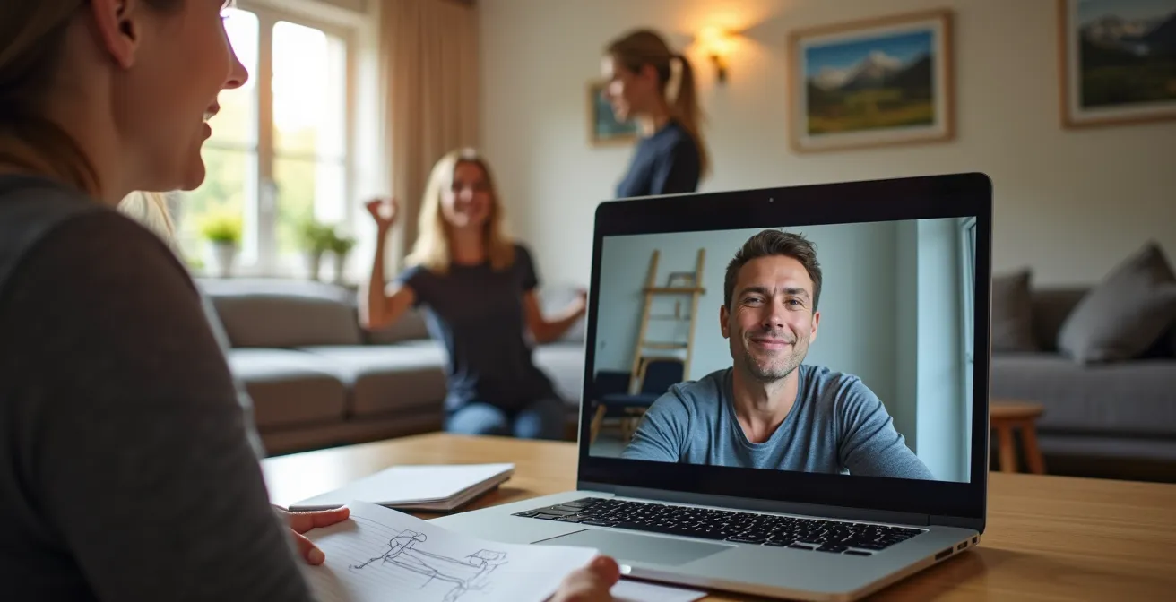 Session de coaching hybride mêlant technologie et accompagnement personnel