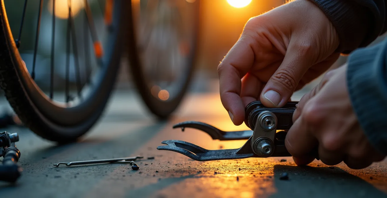 Inspection détaillée de matériel de sport d'occasion dans un marché aux puces suisse